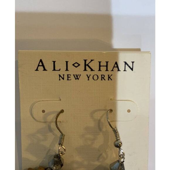 A Li Khan Circle Hoops Studs Dangle Beads Charm Earrings Women Fashion Jewelry - Picture 3 of 6